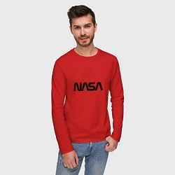 Лонгслив хлопковый мужской NASA, цвет: красный — фото 2