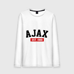 Лонгслив хлопковый мужской FC Ajax Est. 1900, цвет: белый