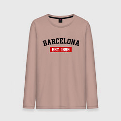 Лонгслив хлопковый мужской FC Barcelona Est. 1899, цвет: пыльно-розовый