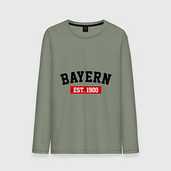 Лонгслив хлопковый мужской FC Bayern Est. 1900, цвет: авокадо