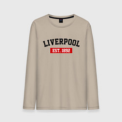 Лонгслив хлопковый мужской FC Liverpool Est. 1892, цвет: миндальный