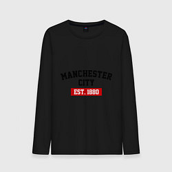 Лонгслив хлопковый мужской FC Manchester City Est. 1880, цвет: черный