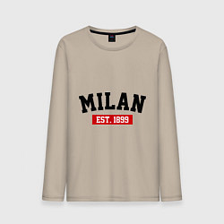 Лонгслив хлопковый мужской FC Milan Est. 1899, цвет: миндальный