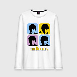 Лонгслив хлопковый мужской The Beatles: pop-art, цвет: белый