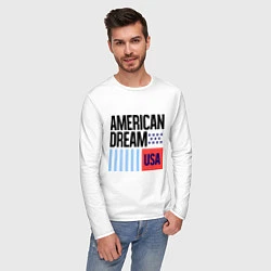 Лонгслив хлопковый мужской American Dream, цвет: белый — фото 2