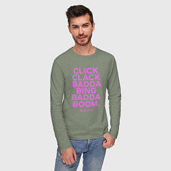 Лонгслив хлопковый мужской Click Clack Black Pink, цвет: авокадо — фото 2