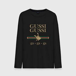 Лонгслив хлопковый мужской GUSSI Ga-Style, цвет: черный