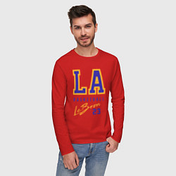 Лонгслив хлопковый мужской Lebron 23: Los Angeles, цвет: красный — фото 2