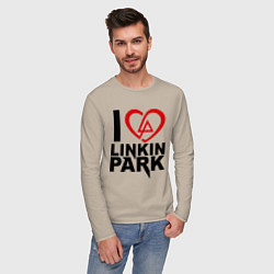 Лонгслив хлопковый мужской I love Linkin Park, цвет: миндальный — фото 2