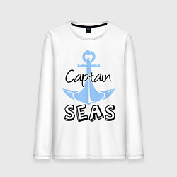 Лонгслив хлопковый мужской Captain seas, цвет: белый