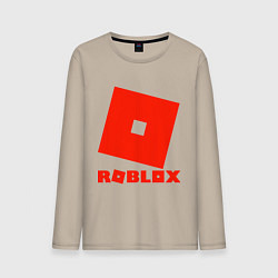 Лонгслив хлопковый мужской Roblox Logo, цвет: миндальный