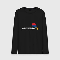Лонгслив хлопковый мужской Армения, цвет: черный