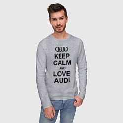 Лонгслив хлопковый мужской Keep Calm & Love Audi, цвет: меланж — фото 2