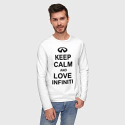 Лонгслив хлопковый мужской Keep Calm & Love Infiniti, цвет: белый — фото 2