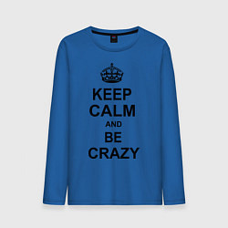 Лонгслив хлопковый мужской Keep Calm & Be Crazy цвета синий — фото 1