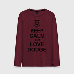 Лонгслив хлопковый мужской Keep Calm & Love Dodge, цвет: меланж-бордовый
