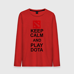 Лонгслив хлопковый мужской Keep Calm & Play Dota цвета красный — фото 1