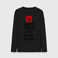 Лонгслив хлопковый мужской Keep Calm & Play Dota, цвет: черный