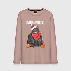 Лонгслив хлопковый мужской Оливье неси!, цвет: пыльно-розовый