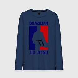 Лонгслив хлопковый мужской Brazilian Jiu jitsu, цвет: тёмно-синий