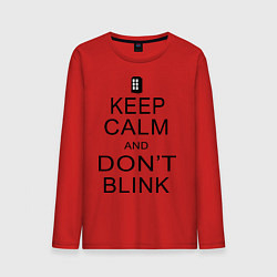 Лонгслив хлопковый мужской Keep Calm & Don't Blink, цвет: красный