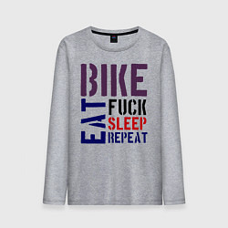 Мужской лонгслив Bike eat sleep repeat