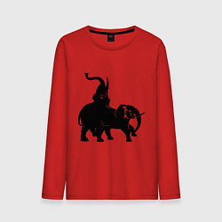 Лонгслив хлопковый мужской Рев слонов, цвет: красный