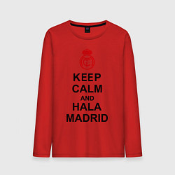 Лонгслив хлопковый мужской Keep Calm & Hala Madrid, цвет: красный