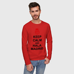 Лонгслив хлопковый мужской Keep Calm & Hala Madrid, цвет: красный — фото 2