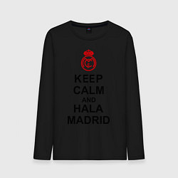 Лонгслив хлопковый мужской Keep Calm & Hala Madrid, цвет: черный