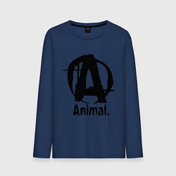 Лонгслив хлопковый мужской Animal Logo, цвет: тёмно-синий