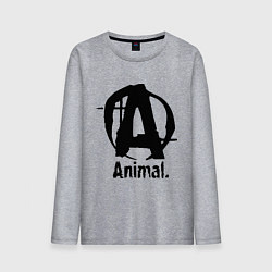 Лонгслив хлопковый мужской Animal Logo, цвет: меланж