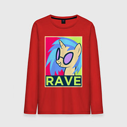 Лонгслив хлопковый мужской DJ Pon-3 RAVE, цвет: красный