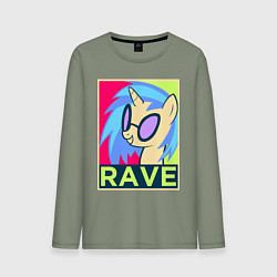 Лонгслив хлопковый мужской DJ Pon-3 RAVE, цвет: авокадо