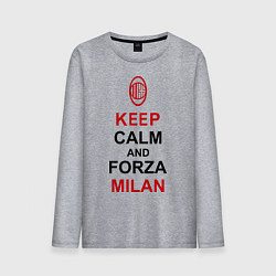 Лонгслив хлопковый мужской Keep Calm & Forza Milan, цвет: меланж