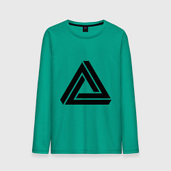 Лонгслив хлопковый мужской Triangle Visual Illusion цвета зеленый — фото 1