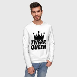 Лонгслив хлопковый мужской Twerk Queen, цвет: белый — фото 2