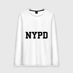 Лонгслив хлопковый мужской NYPD, цвет: белый