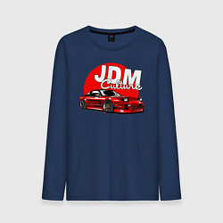 Лонгслив хлопковый мужской JDM Culture, цвет: тёмно-синий