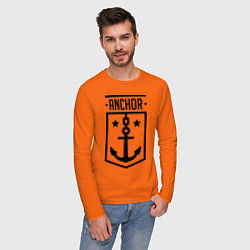 Лонгслив хлопковый мужской Anchor Shield цвета оранжевый — фото 2
