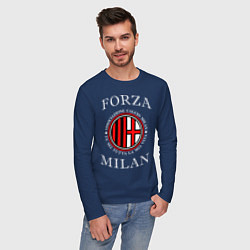Лонгслив хлопковый мужской Forza Milan, цвет: тёмно-синий — фото 2