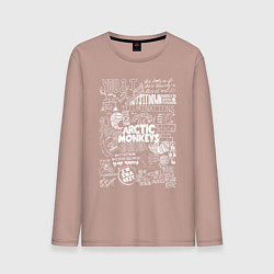 Лонгслив хлопковый мужской Arctic Monkeys: I'm in a Vest, цвет: пыльно-розовый