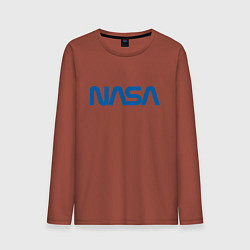 Лонгслив хлопковый мужской NASA цвета кирпичный — фото 1