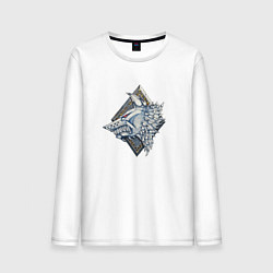 Лонгслив хлопковый мужской Space Wolves, цвет: белый
