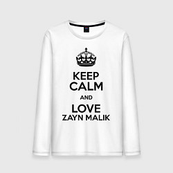 Лонгслив хлопковый мужской Keep Calm & Love Zayn Malik, цвет: белый