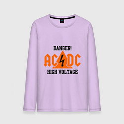 Лонгслив хлопковый мужской AC/DC: High Voltage цвета лаванда — фото 1