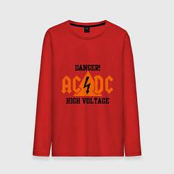 Лонгслив хлопковый мужской AC/DC: High Voltage цвета красный — фото 1
