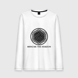 Лонгслив хлопковый мужской Bring me the horizon, цвет: белый