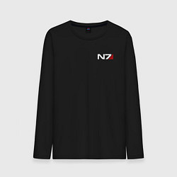 Лонгслив хлопковый мужской Mass Effect N7, цвет: черный