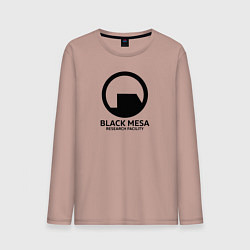 Лонгслив хлопковый мужской Black Mesa: Research Facility, цвет: пыльно-розовый